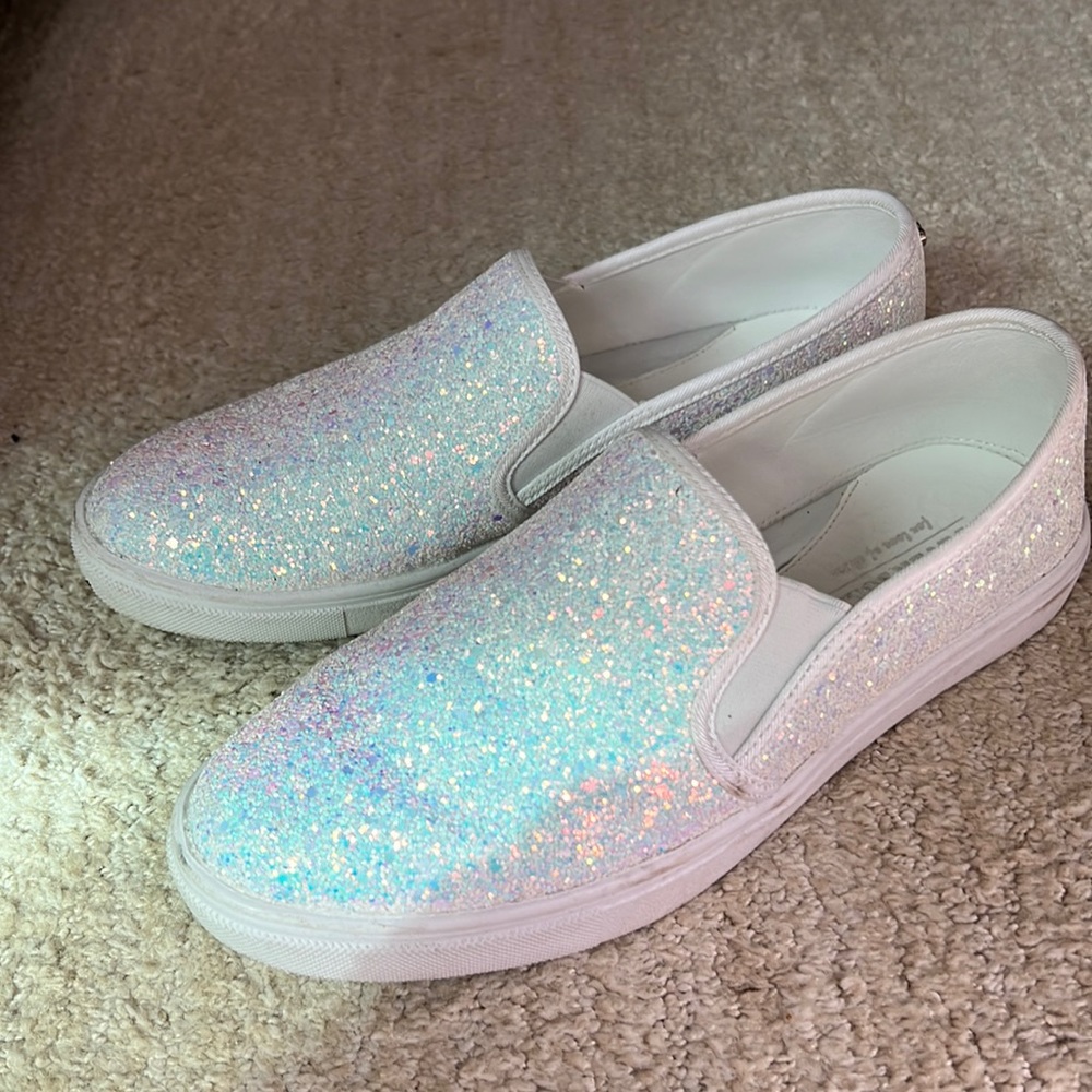 Taylor swift eras tour sparkly white sneakers